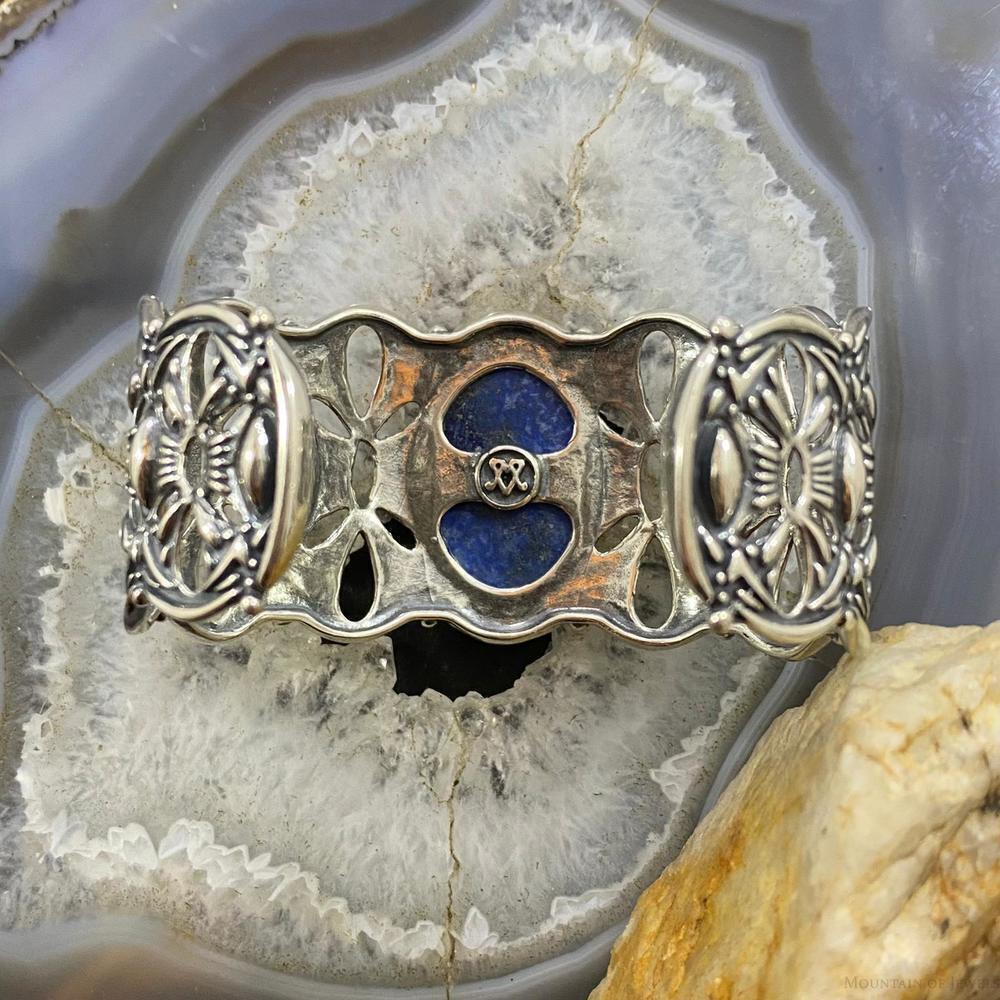 Carolyn Pollack Vintage Southwestern Style Sterling Oval Denim Lapis Bracelet - Picture 6 of 10